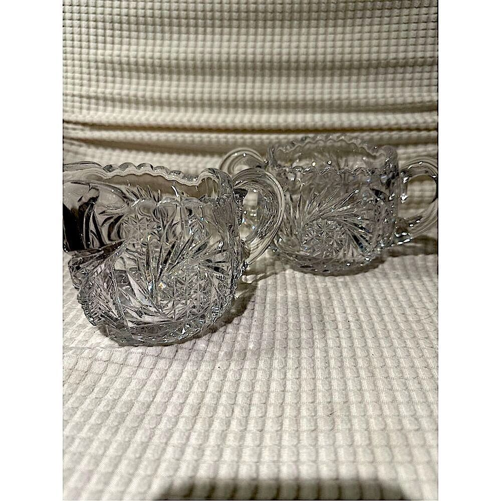Crystal sugar and creamer set